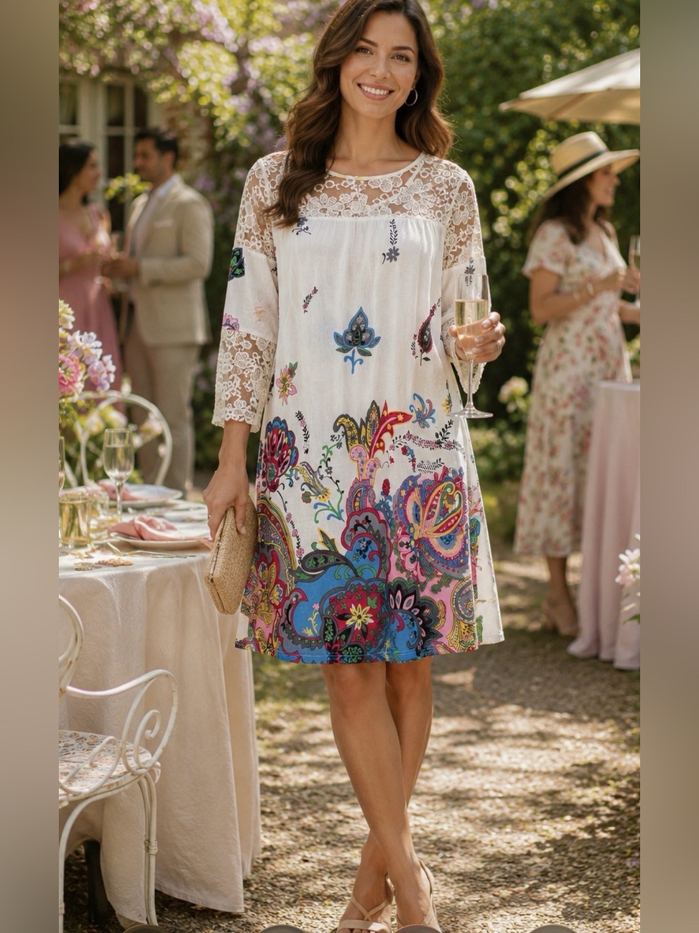 Reborn Size Large NWT Lace Paisley Dress Boho Festival Cottagecore